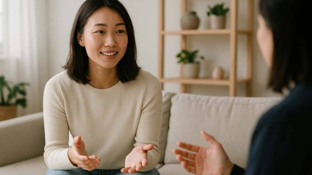 Two women in a counselling session as part of an Inpatient Mental Health Program in Orange County